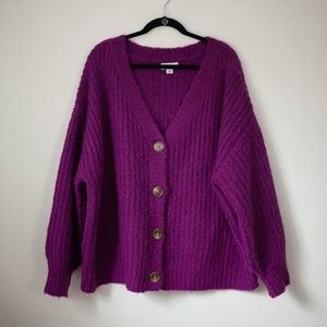 Ava & viv 4x knitted button sweater purple